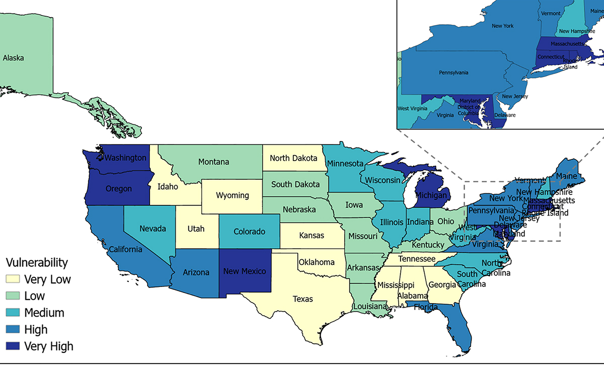 U.S. flu map